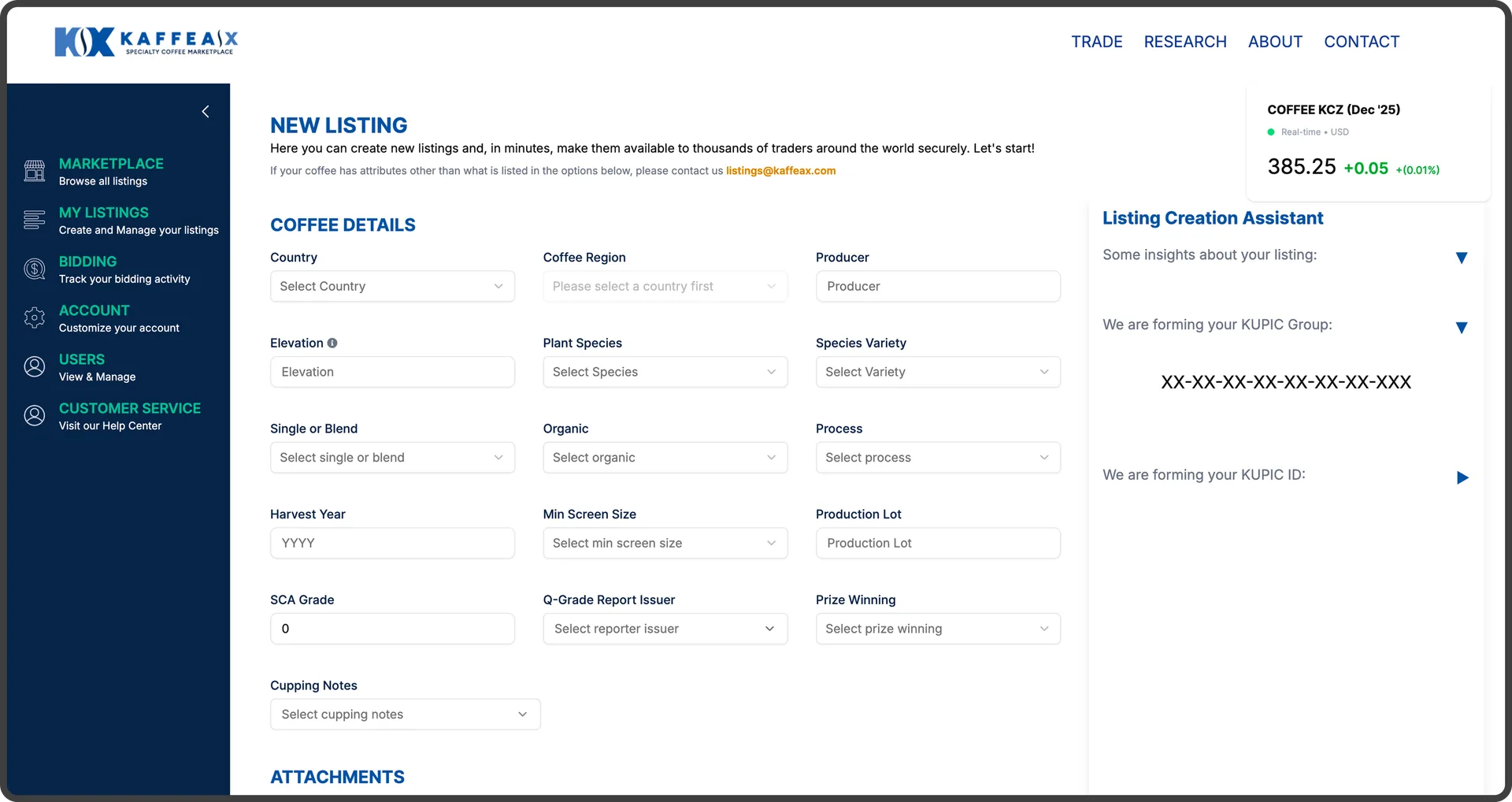 Coffee plantation with farmer in the field